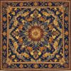 Luxurious Royal Tapestry with intricate gold and blue floral patterns, crafted from a high-quality cotton-polyester blend.