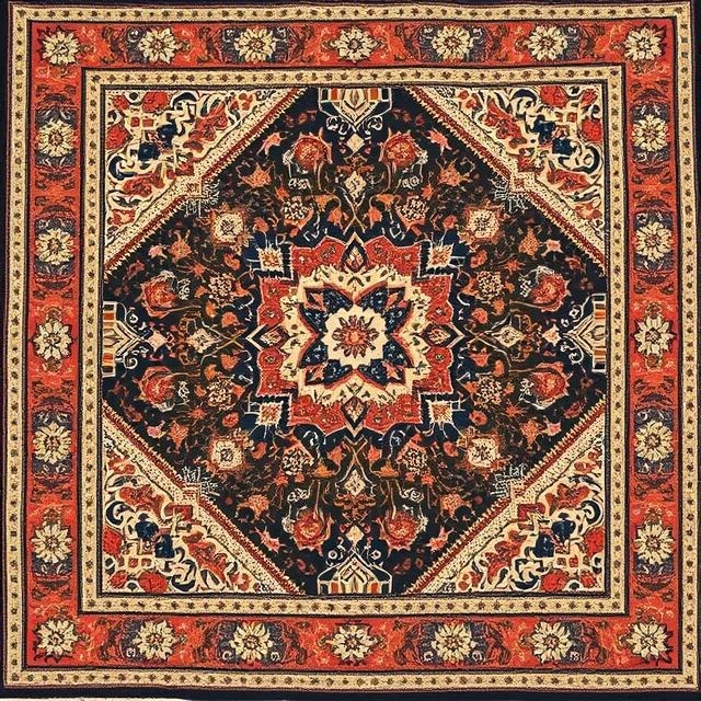 Discover a vintage rug with intricate patterns and rich colors, adding timeless elegance to any space.